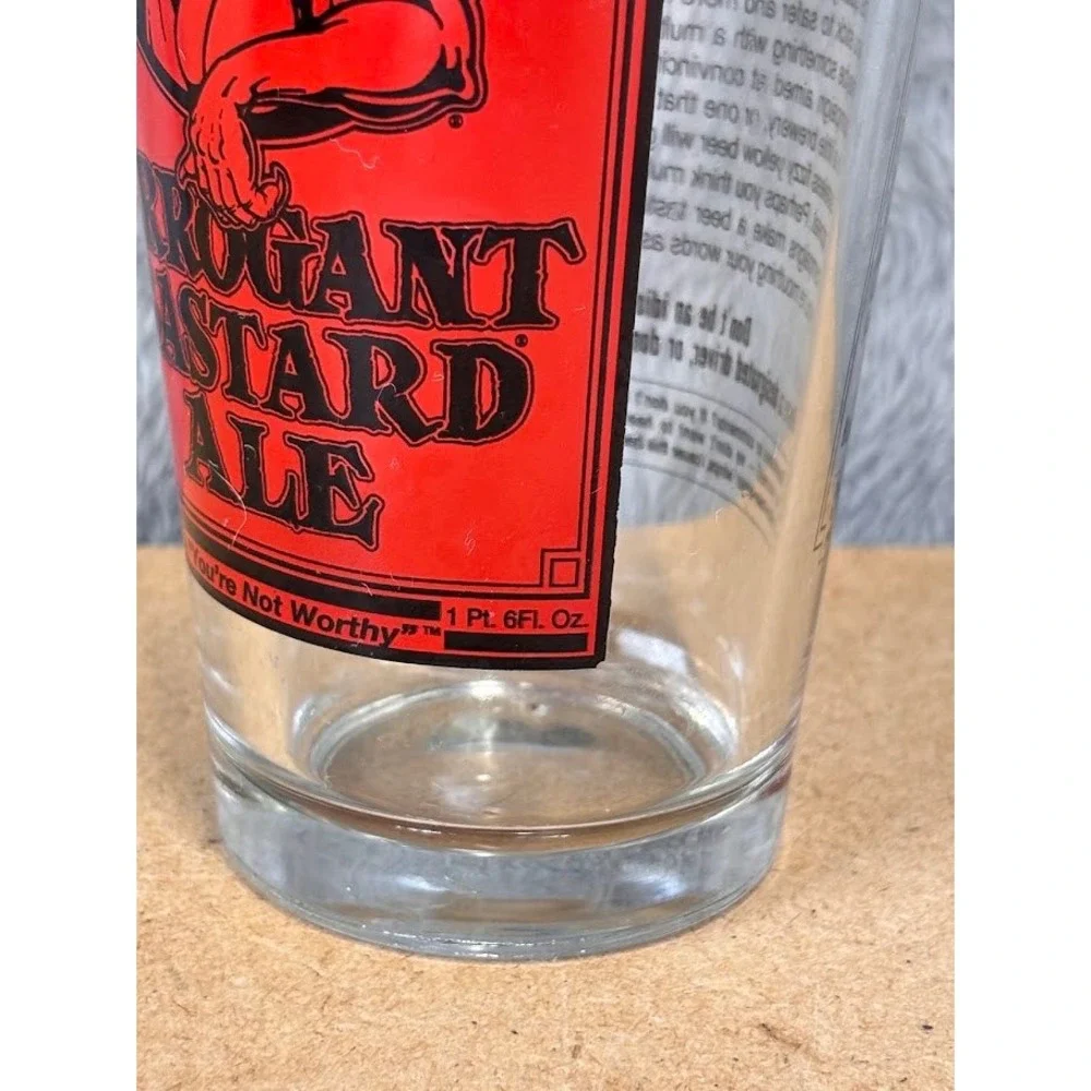 Stone Brewing Arrogant Bastard Ale Pint Glass Red Gargoyle 16oz Beer Barware
